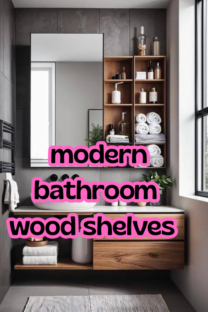 Modern Bathroom Wood Shelves 683x1024
