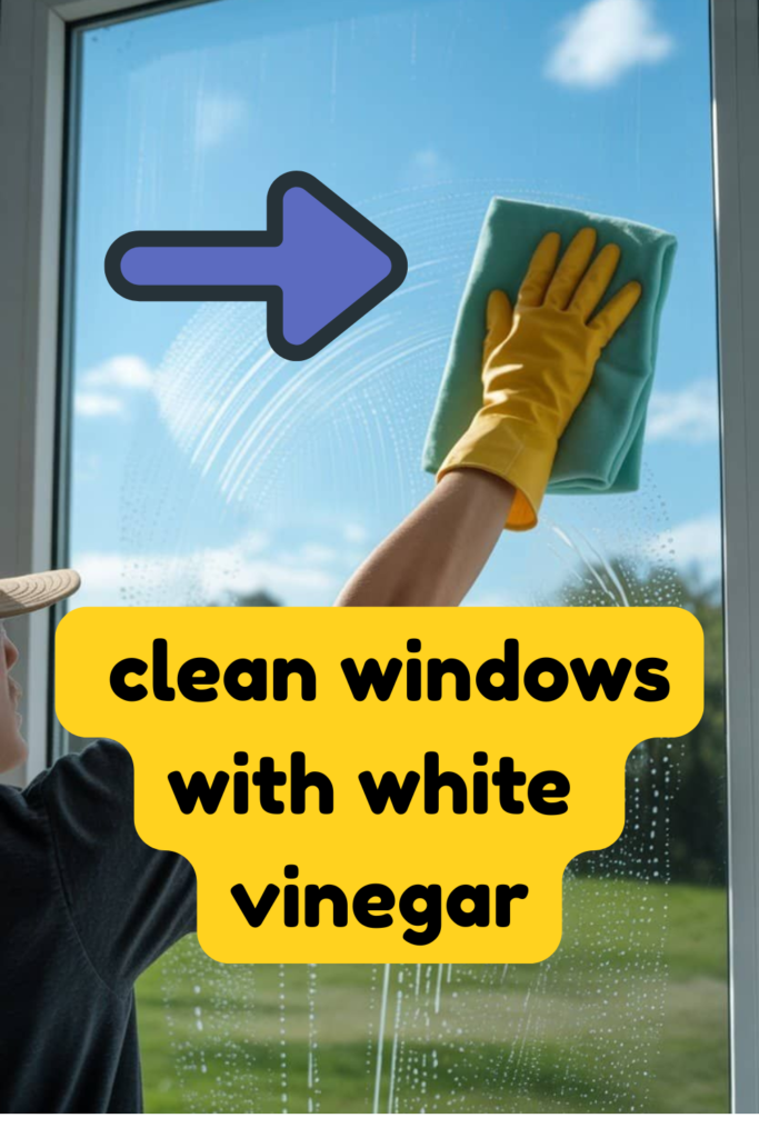 clean windows with white vinegar